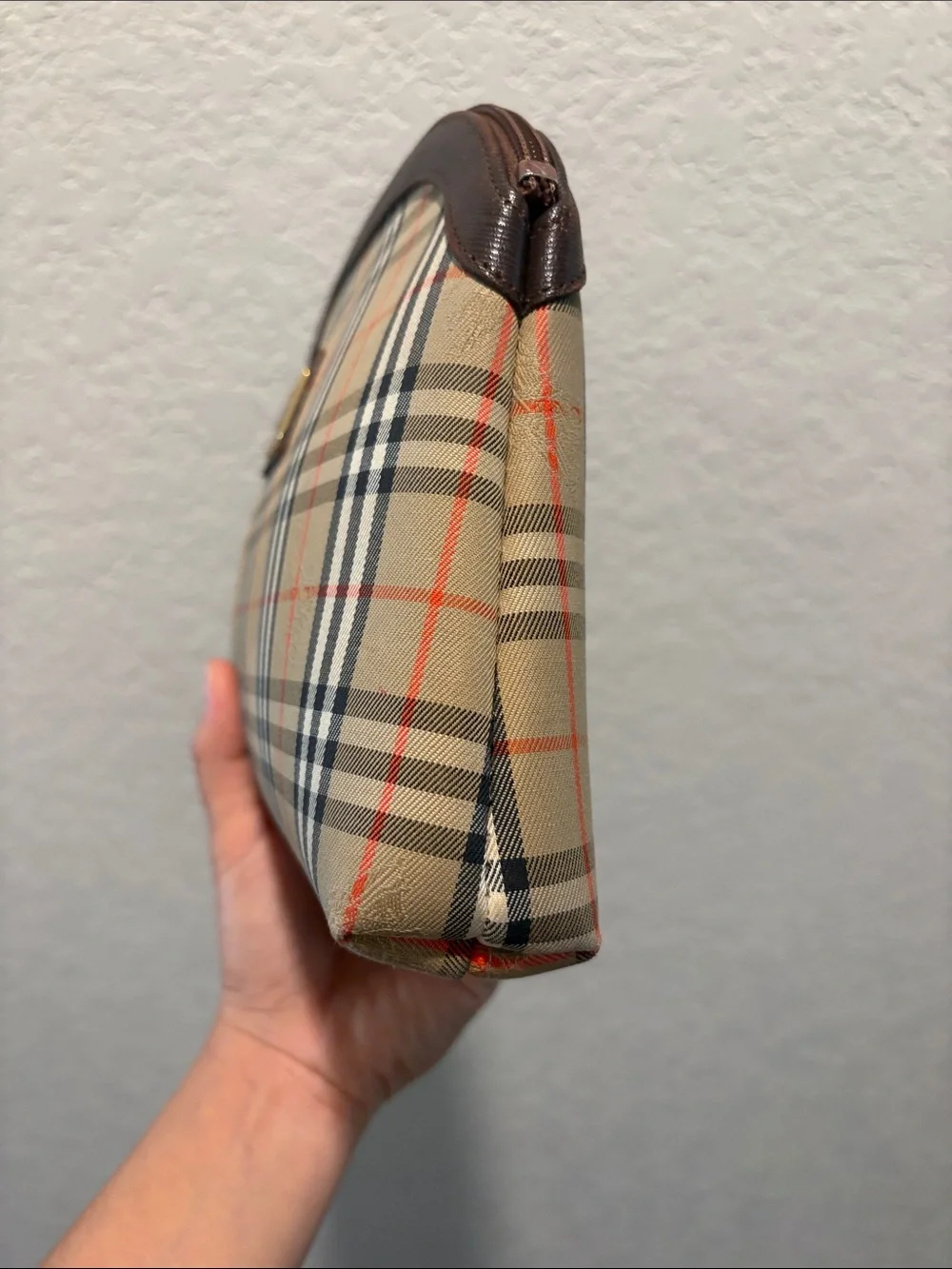 Burberrys Vintage Classic Plaid Clutch Bag Toiletry